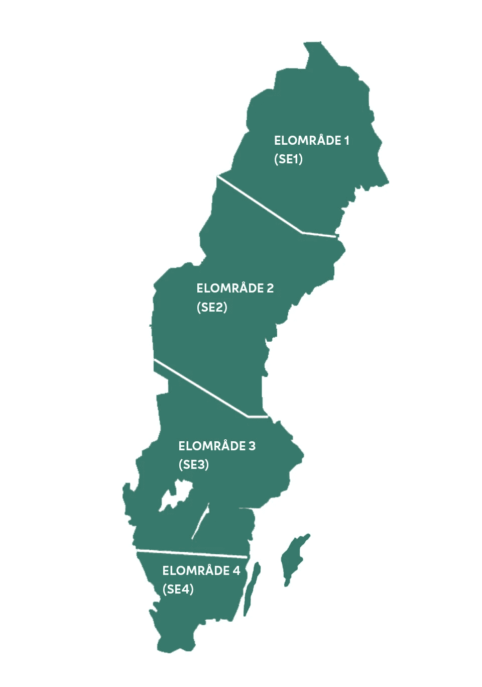 Karta över Sveriges elområden